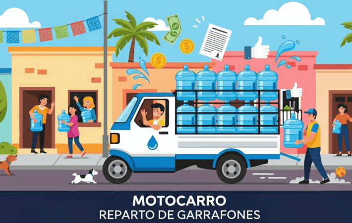 Motocarro Reparto de Garrafones